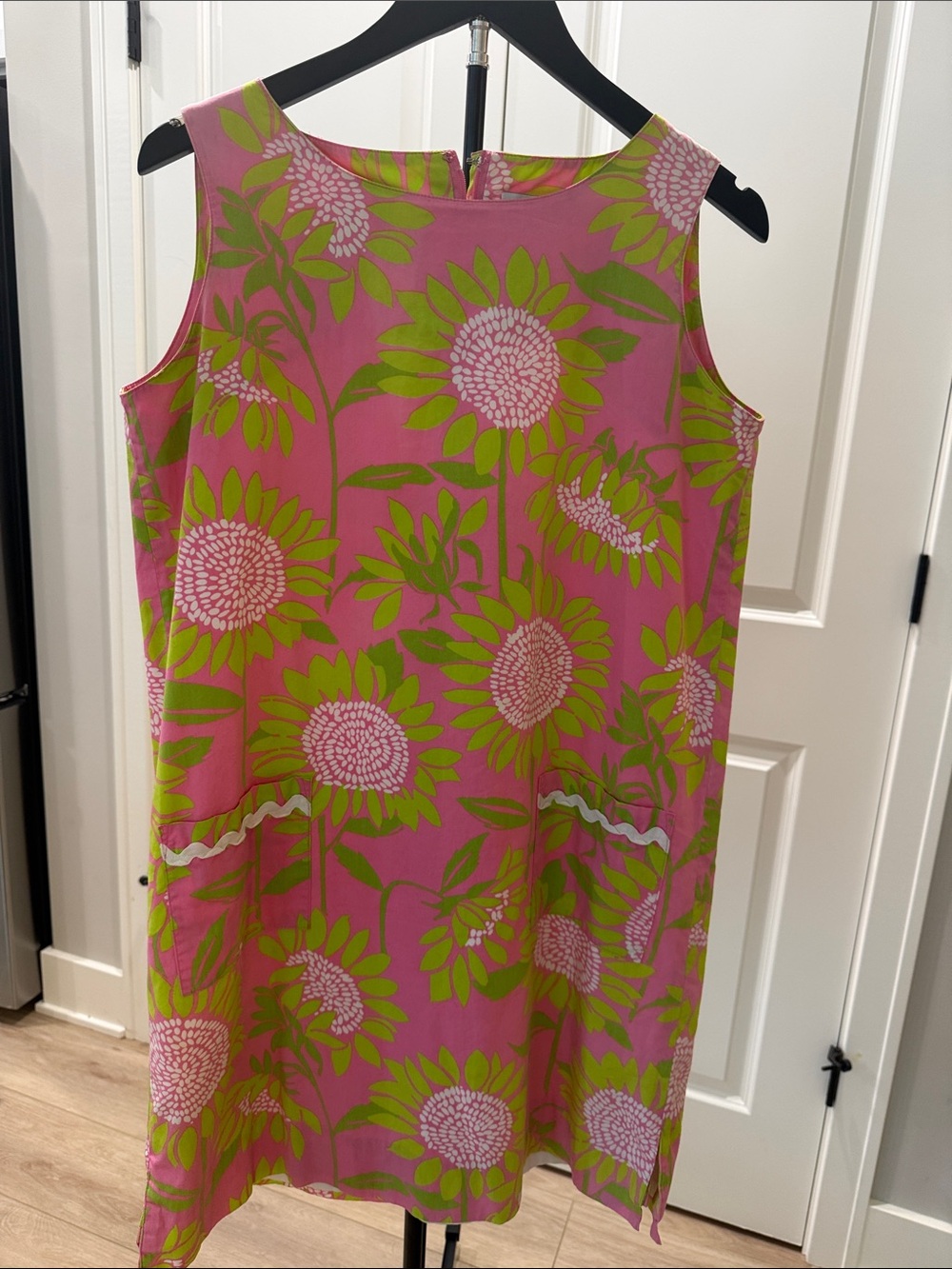 Lilly Pulitzer Pink and Lime Floral Midi Shift Dress